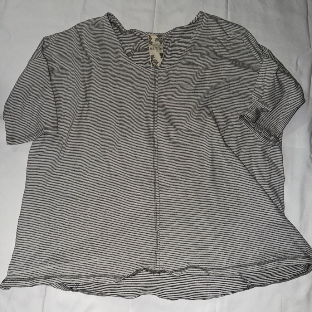 Blu Pepper Black and White Striped Top